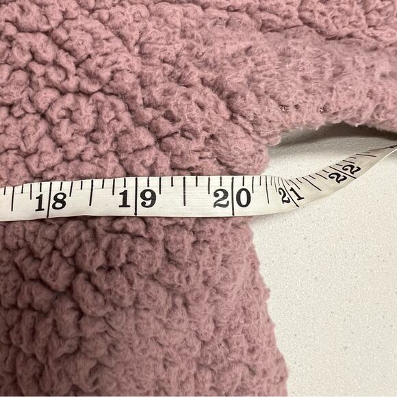 Abercrombie & Fitch Pink Teddy Bear Jacket Sweater Womens S Pullover Quarter Zip - Picture 7 of 8